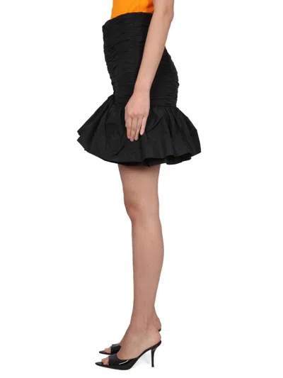 Patou Flounced Mini Skirt In Black