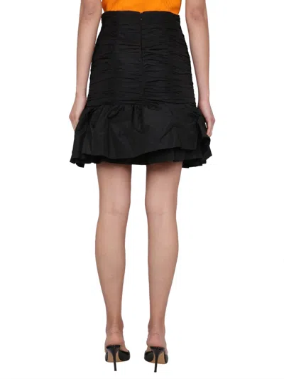 Patou Flounced Mini Skirt In Black