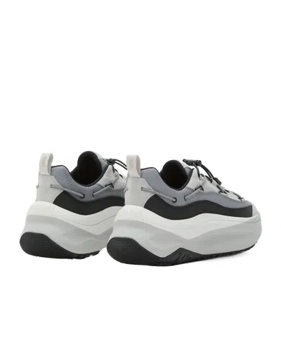 Moon Boot Chunky Sole Sneakers Featuring Mesh Panels In Gray