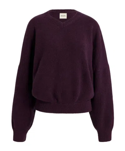 Khaite Nera Cashmere Knit Sweater In Burgundy