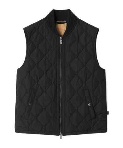 Burberry Quilted Nylon Gilet In Black