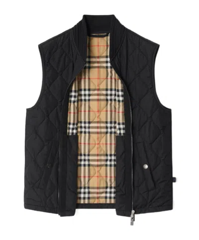 Burberry Quilted Nylon Gilet In Black