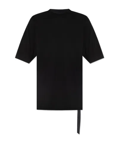 Rick Owens Drkshdw Drkshdw By Rick Owens Relaxed Fit Black Cotton T-shirt With Crew Neckline In Black