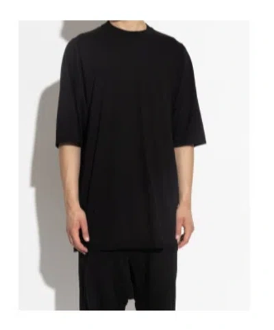Rick Owens Drkshdw Drkshdw By Rick Owens Relaxed Fit Black Cotton T-shirt With Crew Neckline In Black