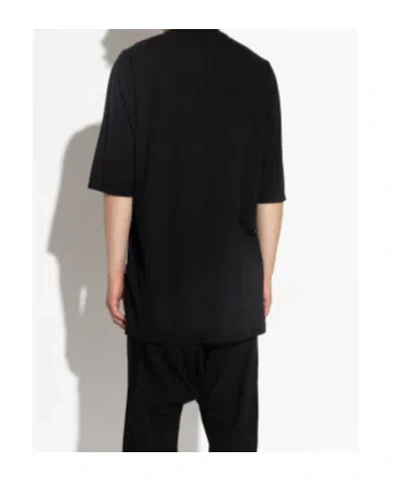 Rick Owens Drkshdw Drkshdw By Rick Owens Relaxed Fit Black Cotton T-shirt With Crew Neckline In Black