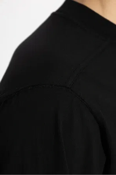 Rick Owens Drkshdw Drkshdw By Rick Owens Relaxed Fit Black Cotton T-shirt With Crew Neckline In Black