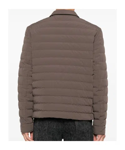 Brunello Cucinelli Men Nylon Short Down Jacket In Animal Print