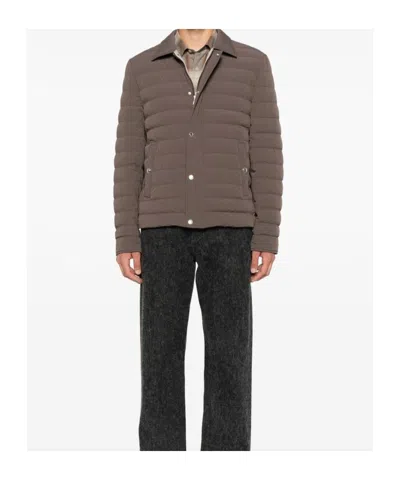 Brunello Cucinelli Men Nylon Short Down Jacket In Animal Print