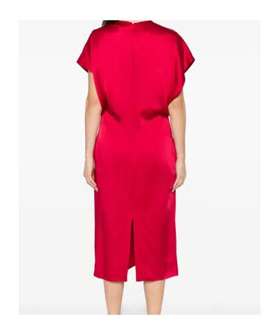 Stella Mccartney Stella Mc Cartney Satin V Necked Midi Dress In Red