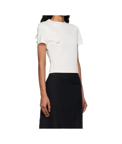 Mugler Piercing-detail Cotton T-shirt In White