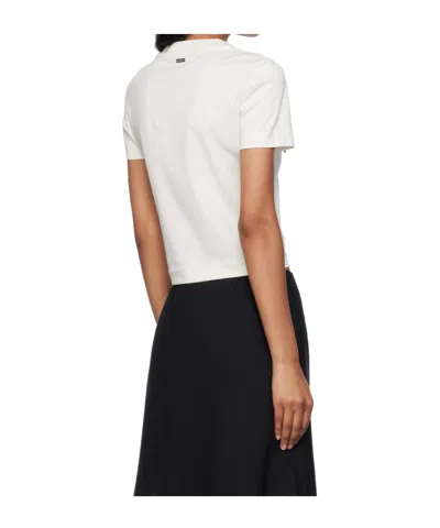 Mugler Piercing-detail Cotton T-shirt In White