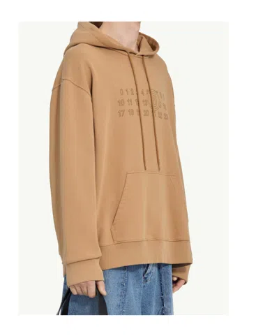 Mm6 Maison Margiela Mm6 By Maison Margiela Relaxed-fit Cotton Hoodie With Unique Graphic Print In Brown