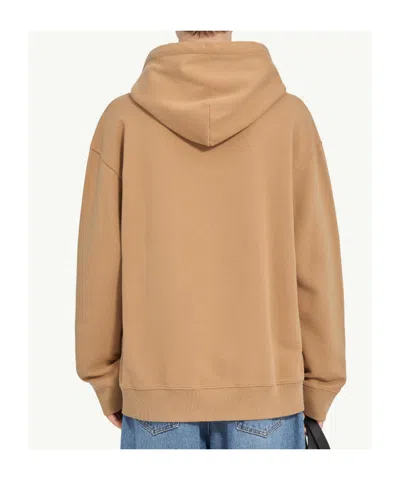 Mm6 Maison Margiela Mm6 By Maison Margiela Relaxed-fit Cotton Hoodie With Unique Graphic Print In Brown