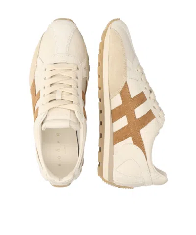 Hogan Round Toe Sneakers In Brown