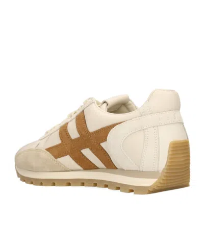 Hogan Round Toe Sneakers In Brown