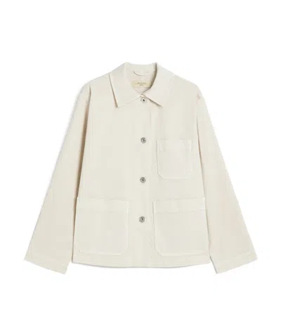 Weekend Max Mara Classe Straight-fit Cotton Bull Jacket In White