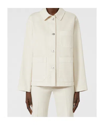 Weekend Max Mara Classe Straight-fit Cotton Bull Jacket In White