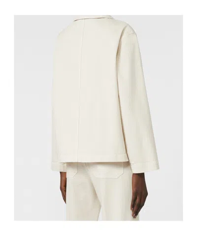 Weekend Max Mara Classe Straight-fit Cotton Bull Jacket In White