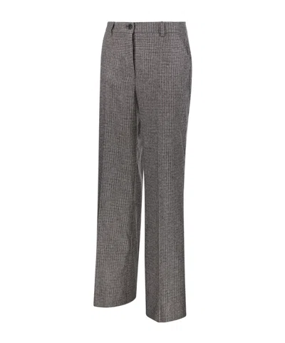 P.a.r.o.s.h Tailored Houndstooth Pattern Pants With Refined Texture In Gray