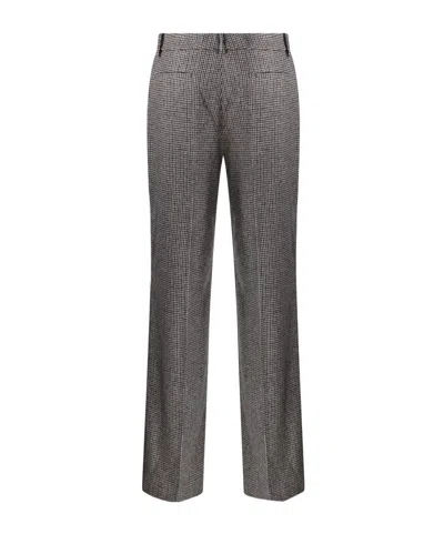 P.a.r.o.s.h Tailored Houndstooth Pattern Pants With Refined Texture In Gray