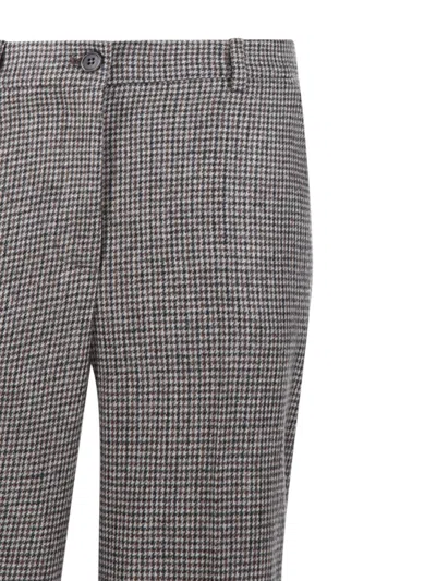 P.a.r.o.s.h Tailored Houndstooth Pattern Pants With Refined Texture In Gray