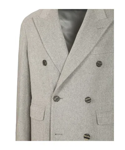 Tagliatore Cappotto 2 Petti Sfoderato Londra Grigio 90 Lana 10 Cachemire Coats Grey In Gray