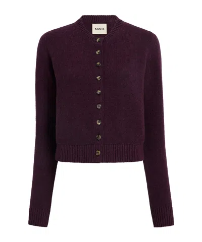 Khaite Everheart Cashmere Knit Cardigan In Purple