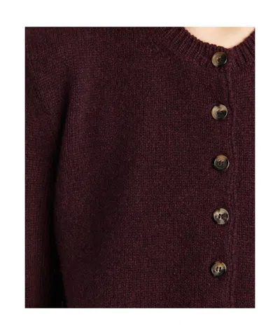 Khaite Everheart Cashmere Knit Cardigan In Purple