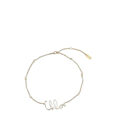 Chloé Logo Necklace In Silver