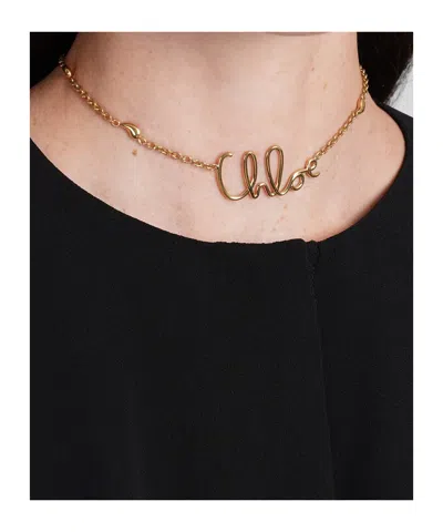 Chloé Logo Necklace In Silver
