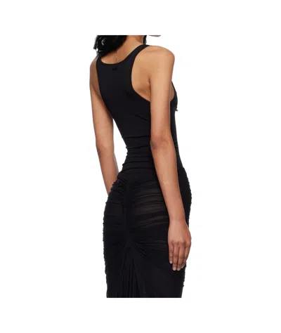 Mugler Trimmed Knitted Jumpsuit In Black