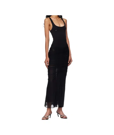 Mugler Trimmed Knitted Jumpsuit In Black