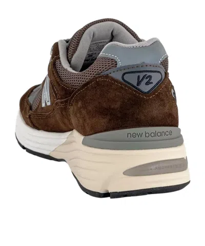 New Balance Uk 991v2 Sneakers With Suede And Mesh Panels In Brown