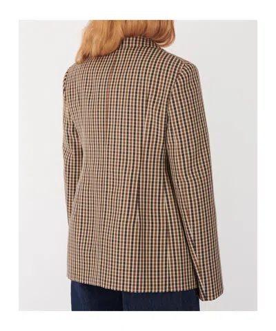 Jil Sander Micro Check Blazer In Brown
