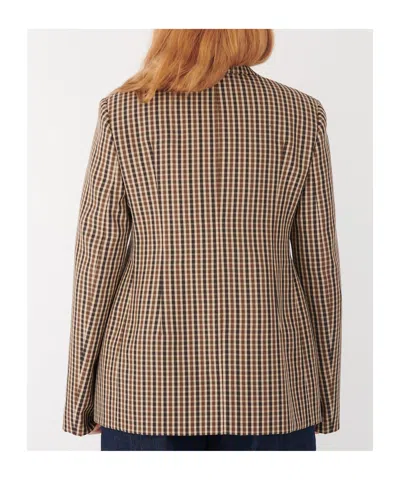Jil Sander Micro Check Blazer In Brown
