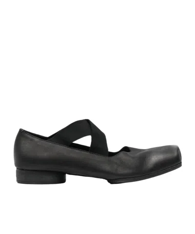 Uma Wang Leather Ballerinas In Black