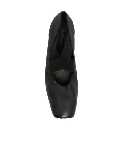 Uma Wang Leather Ballerinas In Black