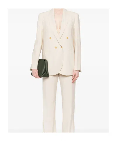 Forte Forte Double-breasted Gold-button Jacket In Neutral