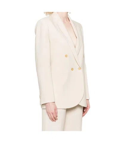 Forte Forte Double-breasted Gold-button Jacket In Neutral