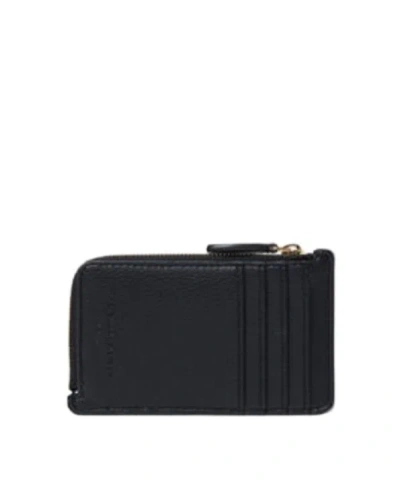 Stella Mccartney Stella Ryder Embossed Card Wallet Black In Purple
