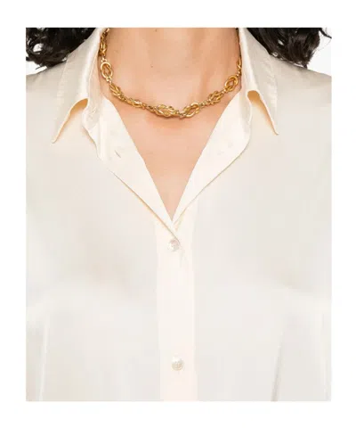 Forte Forte Essential Heavy Stretch Silk Satin Shirt In Neutral