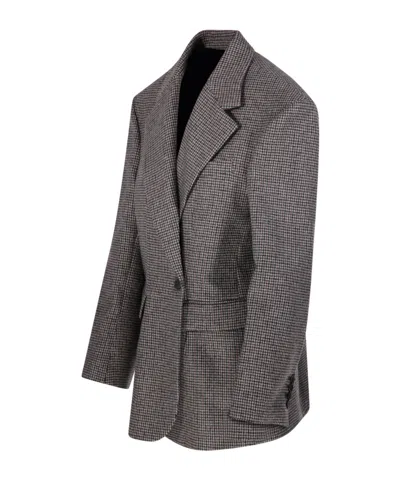 P.a.r.o.s.h Checked Pattern Front Pockets Long Sleeves In Gray