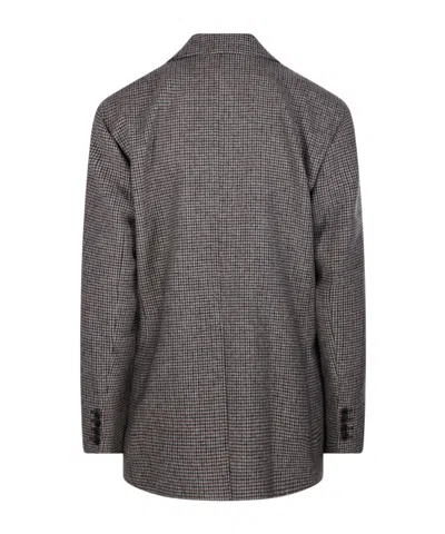 P.a.r.o.s.h Checked Pattern Front Pockets Long Sleeves In Gray