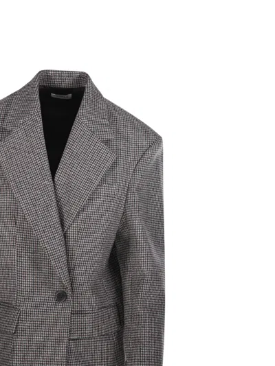 P.a.r.o.s.h Checked Pattern Front Pockets Long Sleeves In Gray