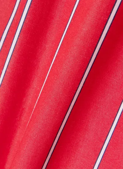 The Frankie Shop Lui Striped Cotton Poplin Shorts In Red