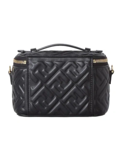 Fendi Black Calf Leather Bos Taurus Shoulder Bag In Black