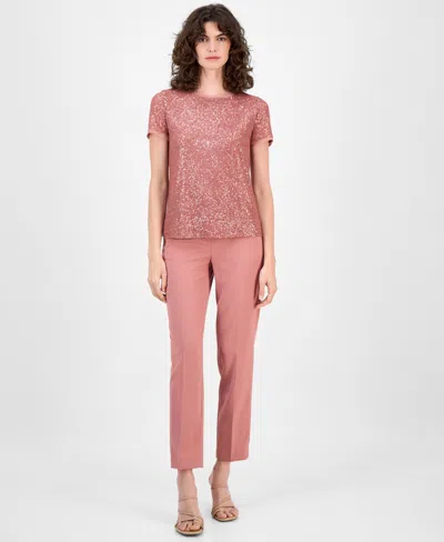 Anne Klein Women's Sequined T-shirt In Multi