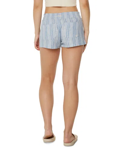 Roxy Juniors' Oceanside Striped Pull-on Shorts In Blue