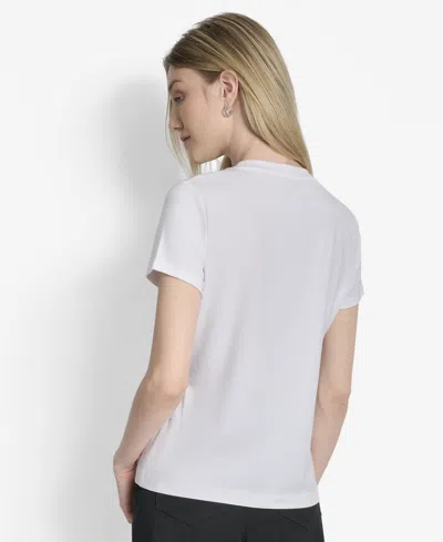 Dkny Newspaper Logo Graphic T-shirt In White