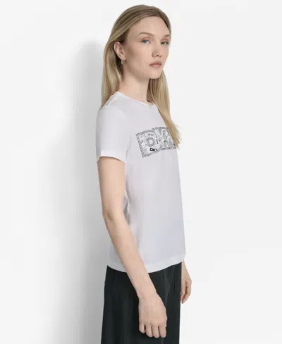 Dkny Newspaper Logo Graphic T-shirt In White